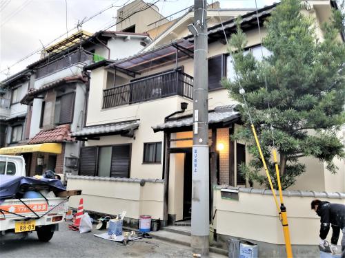 八尾市での戸建て住宅外壁塗装工事,外壁リフォーム,修繕は塗装プロ職人工房にお任せ